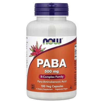 NOW PABA 500 MG B-COMPLEX (100 CAPSULES)