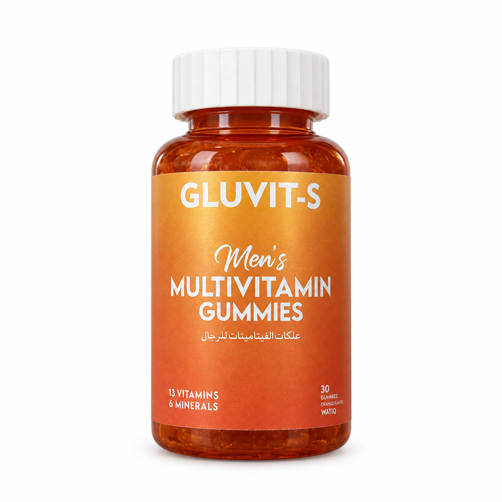 GLUVIT-S Men’s Multivitamin Gummies 30-count amber bottle with 13 vitamins and 6 minerals – docxora.com Pakistan⠋
