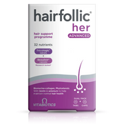 Vitabiotics Hairfollic Her Advanced Dual Pack 30 Tablets + 30 Capsules – Hair Support Programme with Tricologic & Beaulixir