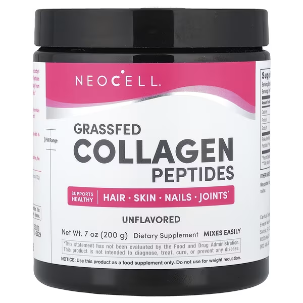 NeoCell Grassfed Collagen Peptides Unflavored 200g – Supports Healthy Hair, Skin, Nails & Joints