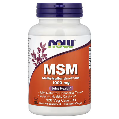 NOW Foods MSM 1000mg Methylsulfonylmethane 120 Veg Capsules - Joint Health Supplement - Buy in Pakistan at Docxora