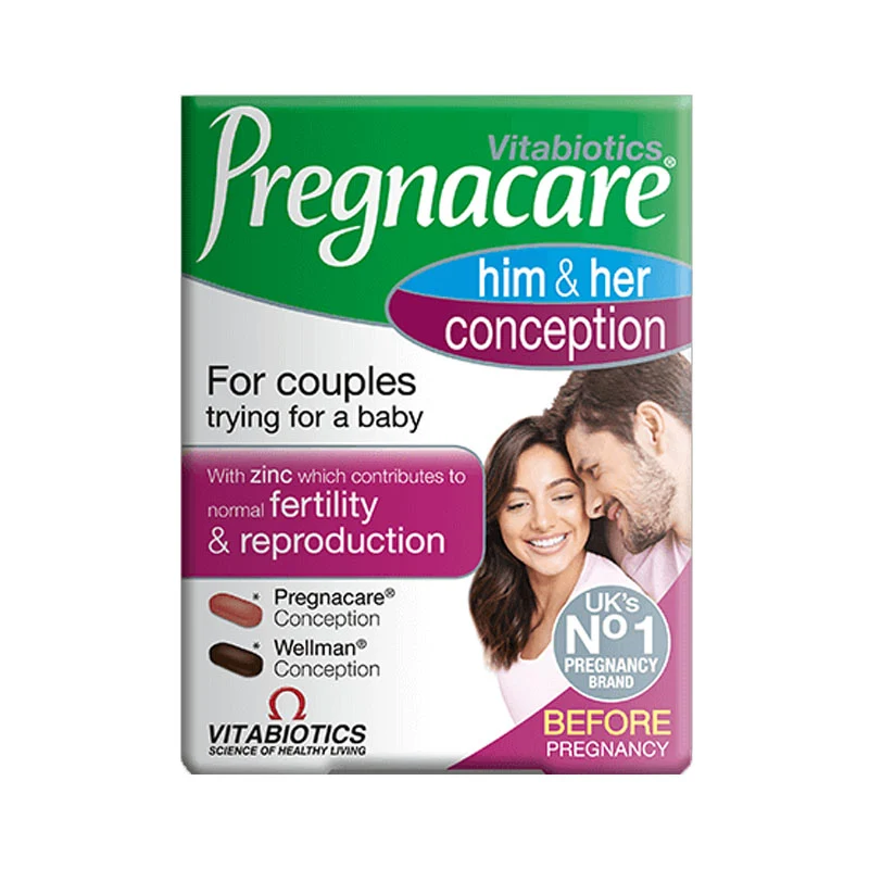 Pregnacare Him & Her Conception – Couples Fertility Supplement with Zinc for Normal Fertility & Reproduction – Includes Pregnacare Conception & Wellman Conception – UK's No.1 Pregnancy Brand by Vitabiotics – docxora.com Pakistan
