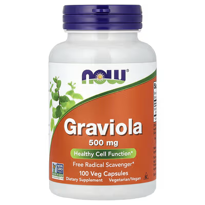 NOW Foods Graviola 500mg 100 Veg Capsules – Healthy Cell Function, Free Radical Scavenger, Vegetarian/Vegan Dietary Supplement | Docxora.com Pakistan