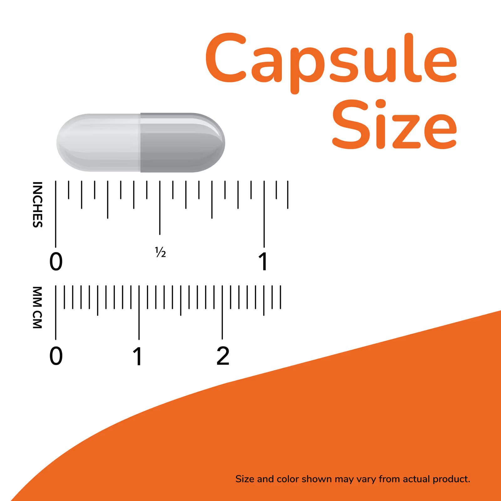 NOW Foods Gastro Comfort Veg Capsule Size Reference – Approximately 2cm Long – Easy to Swallow Vegetarian Capsule