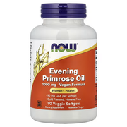 "NOW Foods Evening Primrose Oil 1000mg Vegan Formula – 90 Veggie Softgels | Women's Health Supplement 90mg GLA Cold Pressed Hexane Free Vegetarian Vegan"