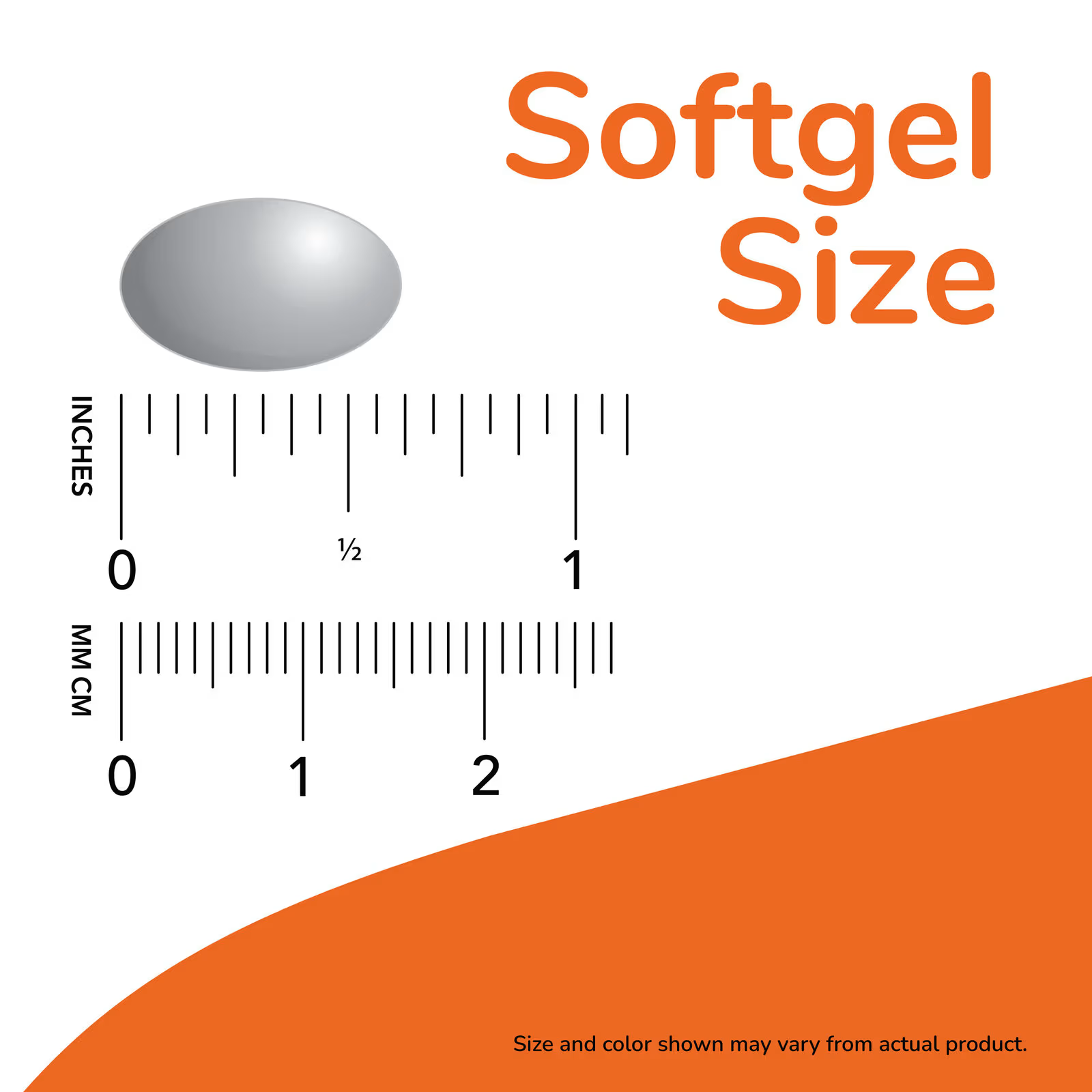 NOW Foods Ubiquinol 100mg Softgel Size Chart - Approximately 2cm Length, Easy to Swallow Softgel Capsule - Buy in Pakistan at Docxora