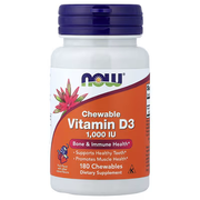 NOW Foods Chewable Vitamin D3 1000 IU 180 Chewables - Bone & Immune Health, Natural Fruit Flavour, Non-GMO, Halal - Pakistan
