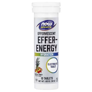 NOW Foods Sports Effer-Energy Effervescent Electrolyte Tablet Tropical Punch 10 Tablets 1.83oz - Energy and Hydration Support for Athletes