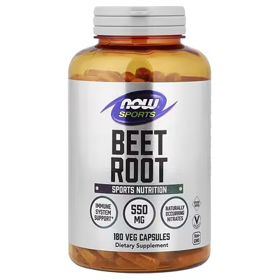 "NOW Sports Beet Root 550mg – 180 Veg Capsules | Sports Nutrition | Immune System Support | Naturally Occurring Nitrates | Vegan Non-GMO Dietary Supplement"
