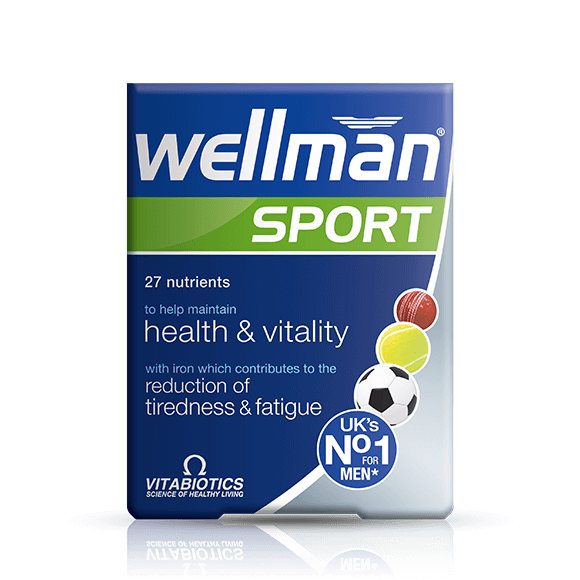 Vitabiotics Wellman Sport 30 Tablets - UK's No.1 Men's Supplement with 27 Nutrients, Iron for Reduction of Tiredness & Fatigue, Health & Vitality in Pakistan