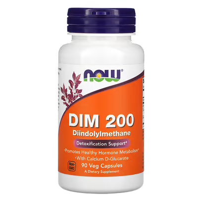 NOW Foods DIM 200 Diindolylmethane 90 Veg Capsules - Hormone and Detoxification Support Supplement imported from USA