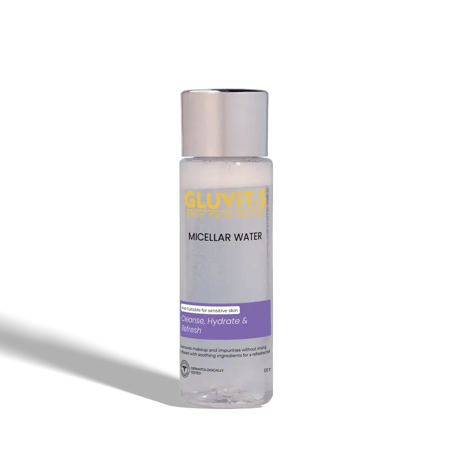 GLUVIT-S Micellar Water 100ml – Gentle Cleansing Water for Sensitive Skin, Dermatologically Tested, Cleanse Hydrate and Refresh