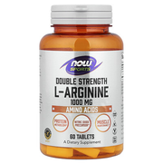 NOW Sports L-Arginine 1000mg Double Strength - 60 Tablets - Amino Acids - Protein Metabolism - Nitric Oxide Precursor - Muscle Maintenance - Vegan Non-GMO Dietary Supplement