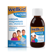 VITABIOTICS Wellkid Calcium Liquid Syrup 150ml - Calcium Magnesium Zinc Vitamin D for Children 4-12 Years - Natural Orange Flavour - Available at docxora.com Pakistan