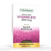 Nutrifactor Bzolve 2000 Vitamin B12 2000mcg Methylcobalamin Active Form – One a Day Quick Dissolve 2x15 Sublingual Tablets – available at docxora.com Pakistan