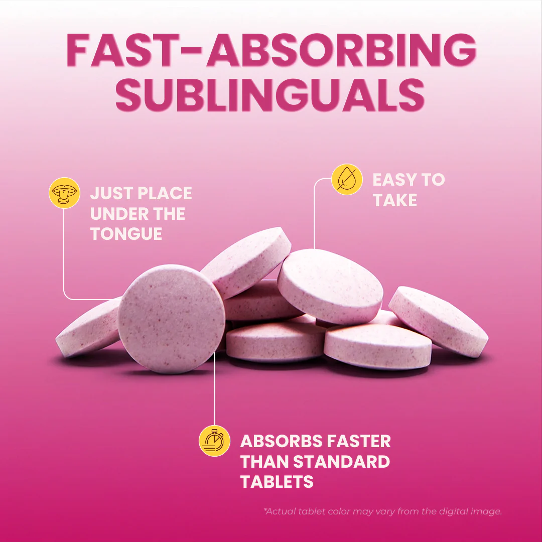 Nutrifactor Bzolve 2000 Vitamin B12 Fast-Absorbing Sublingual Tablets – Just Place Under the Tongue, Easy to Take, Absorbs Faster Than Standard Tablets – docxora.com Pakistan