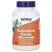 NOW Magnesium Citrate 400mg 120 Veg Capsules – Nervous System Support, Energy Production & Enzyme Function Supplement