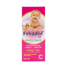 FEVADOL PARACETAMOL, SUGAR FREE FRUITY FLAV (145ML) ''EXPIRY DATE 3/2029