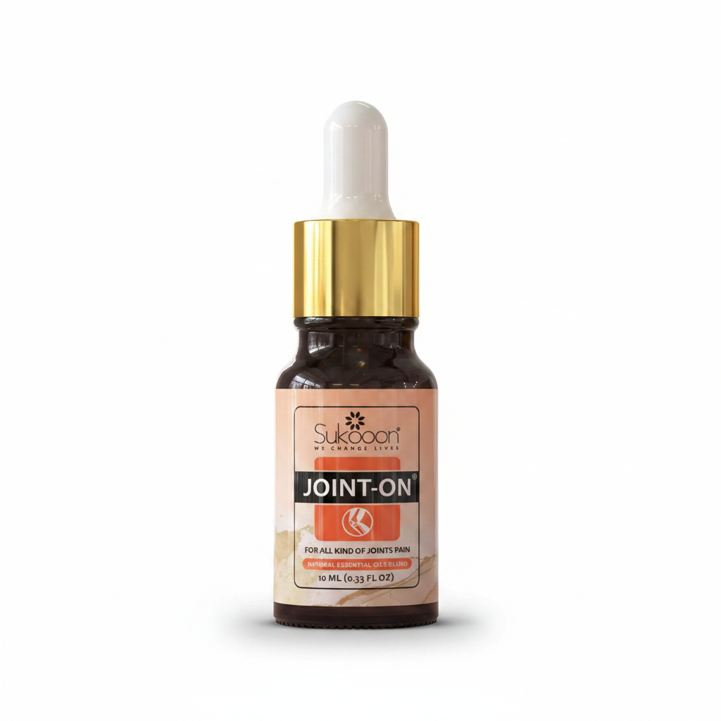 Sukooon Joint-On 10ml dropper bottle with natural essential oils blend on a white background, available at docxora.com Pakistan
