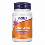NOW Foods Folic Acid 800mcg with Vitamin B-12 250 Tablets – B-Complex Vitamin, Non-GMO, Vegetarian/Vegan, Supports Healthy Homocysteine Metabolism – Available at docxora.com Pakistan
