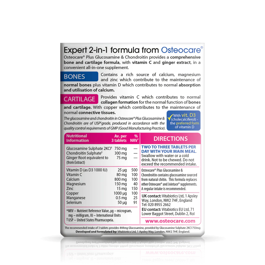 VITABIOTICS OSTEOCARE PLUS GLUCOSAMINE & CHONDROTIN (60 TAB)