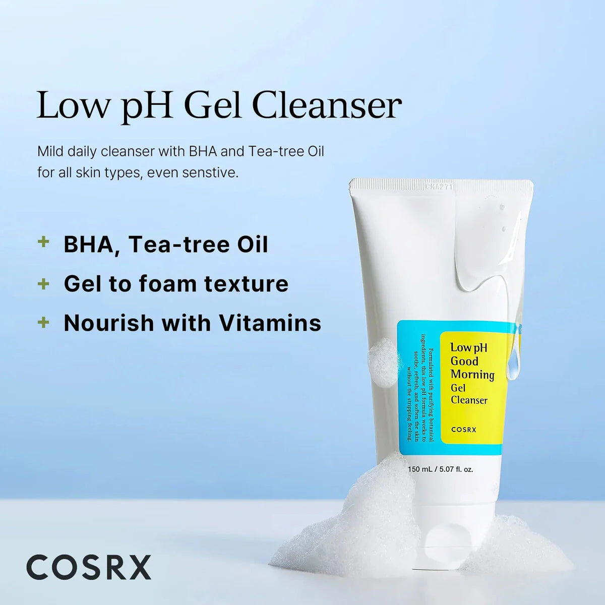 COSRX LOW PH GOOD MORNING GEL CLEANSER 5.07 OZ (150 ML)