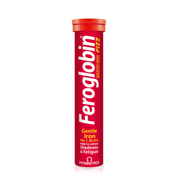 Vitabiotics Feroglobin Fizz Gentle Iron 20 Effervescent Tablets – Natural Orange Flavour – Vitamins C, B6, B12 for Energy & Fatigue Reduction – Available at docxora.com Pakistan
