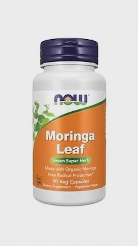 Load video: NOW Moringa Leaf 400 mg (90 Veg Capsules)
