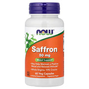 NOW Foods Saffron 50mg 60 Veg Capsules – Mood Support, Whole Stigma 10% Crocins, Vegetarian/Vegan Dietary Supplement | Docxora.com Pakistan