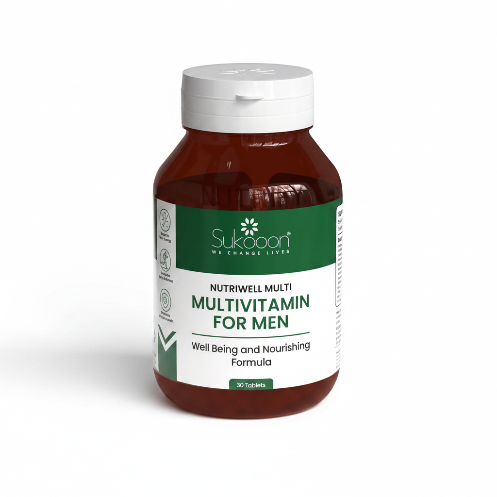 Sukooon Nutriwell Multi Multivitamin for Men – Well Being and Nourishing Formula – 30 Tablets – Energy, Wellness & Immunity Support – Available at DocXora Pakistan
