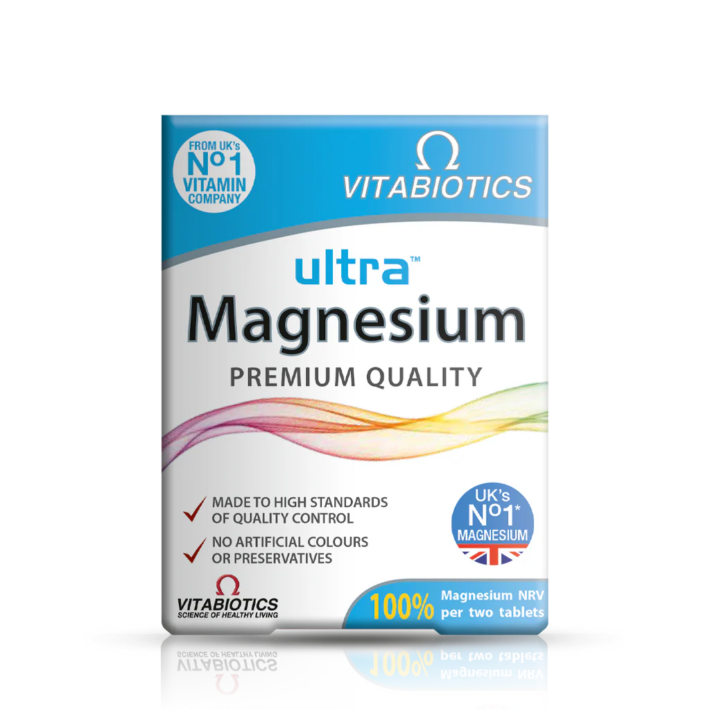 Vitabiotics Ultra Magnesium 375mg 60 Tablets – UK's No.1 Magnesium Brand, 100% Magnesium NRV per Two Tablets, Premium Quality, No Artificial Colours or Preservatives – Available at docxora.com Pakistan
