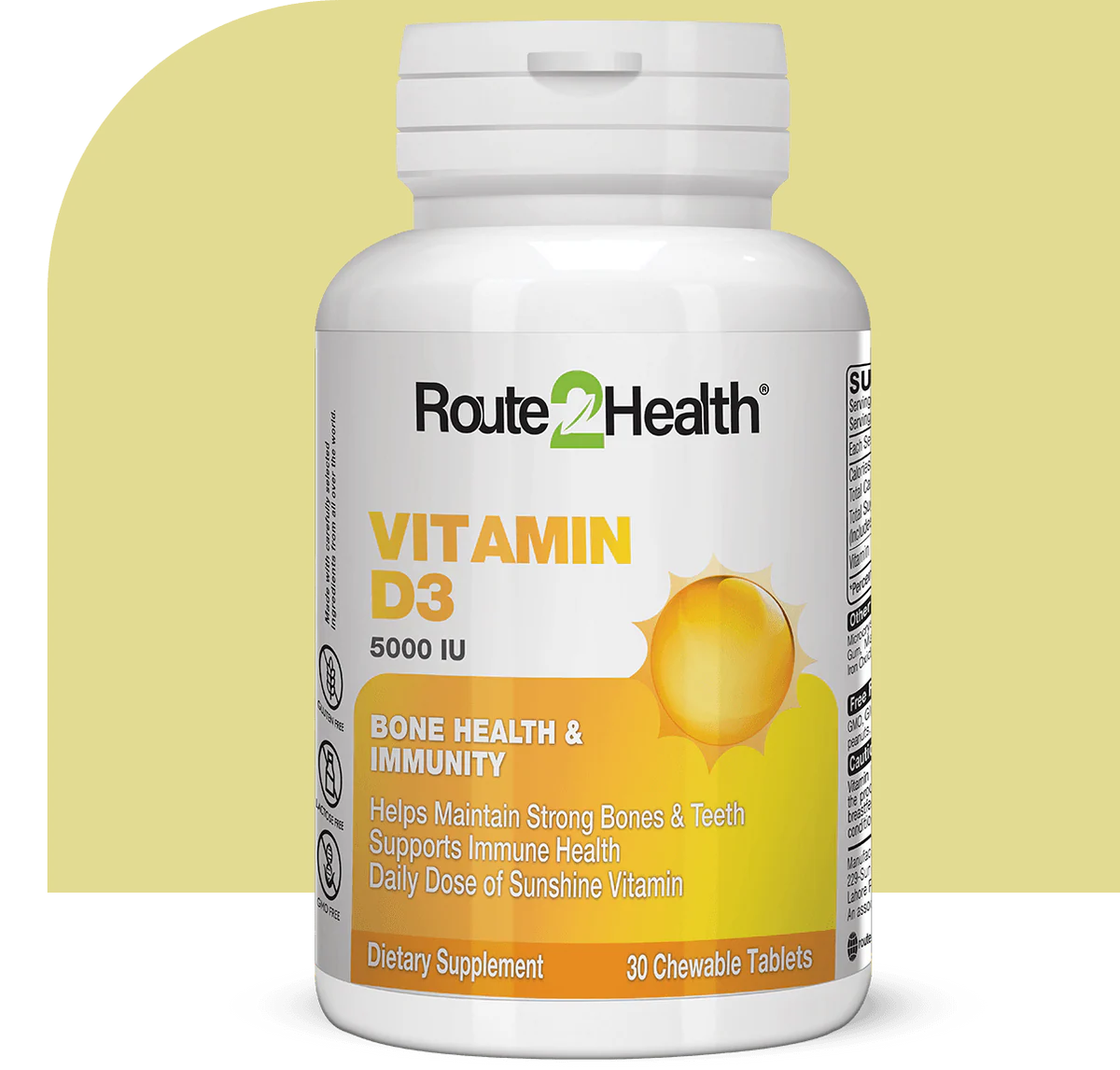 ROUTE 2 HEALTH VITAMIN D3 5000 IU CHEWABLE (30 TAB)