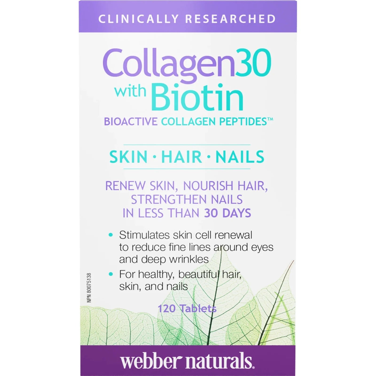 WEBBER NATURALS COLLAGEN 30 WITH BIOTIN IMP (120 TAB)