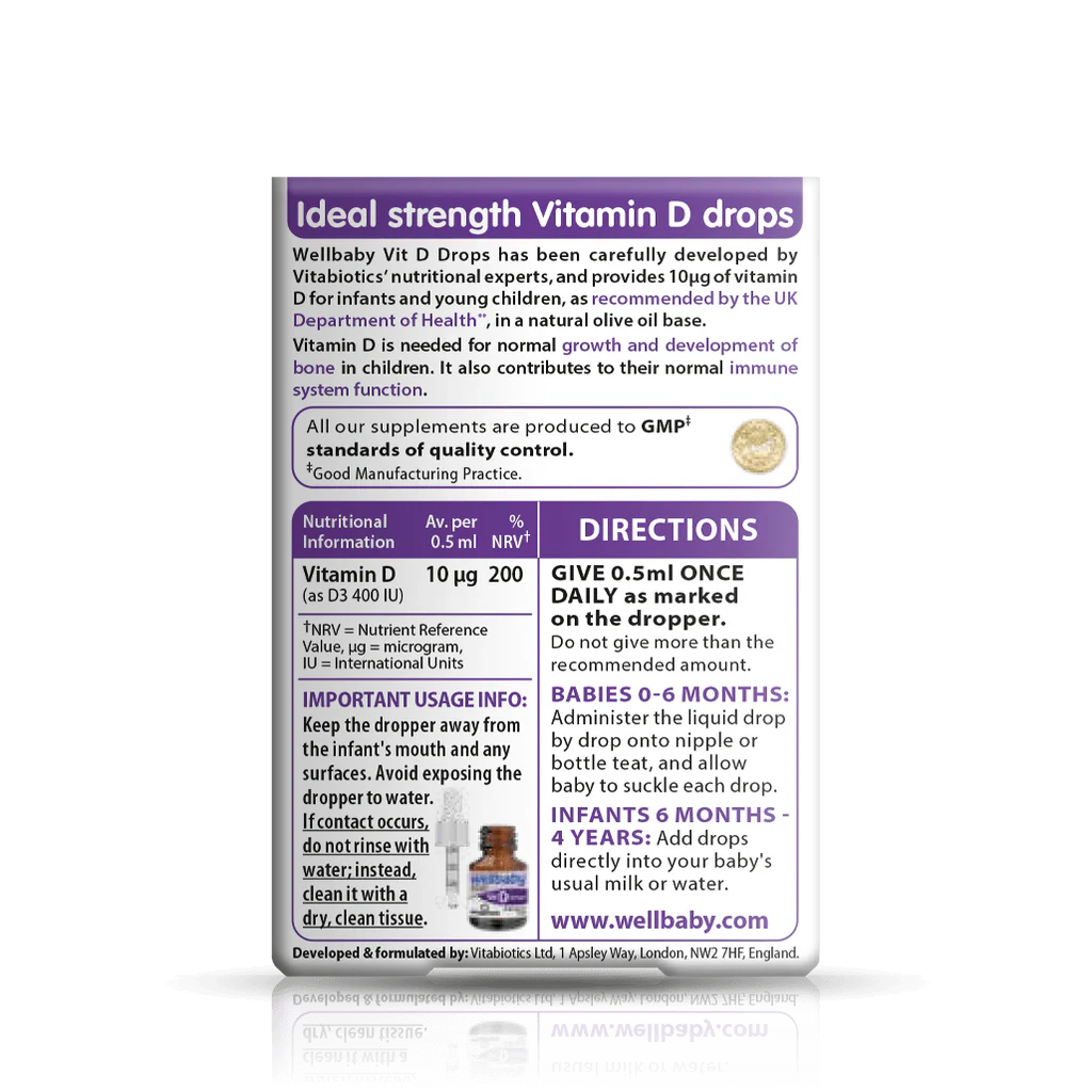 VITABIOTICS WELLBABY VITAMIN-D DROPS (30 ML)