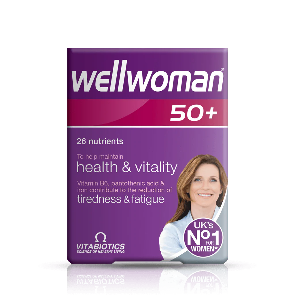 Vitabiotics Wellwoman 50+ Multivitamin – 26 Nutrients for Health & Vitality – Reduces Tiredness & Fatigue – Vitamin B6, Pantothenic Acid & Iron – UK's No.1 for Women – docxora.com Pakistan
