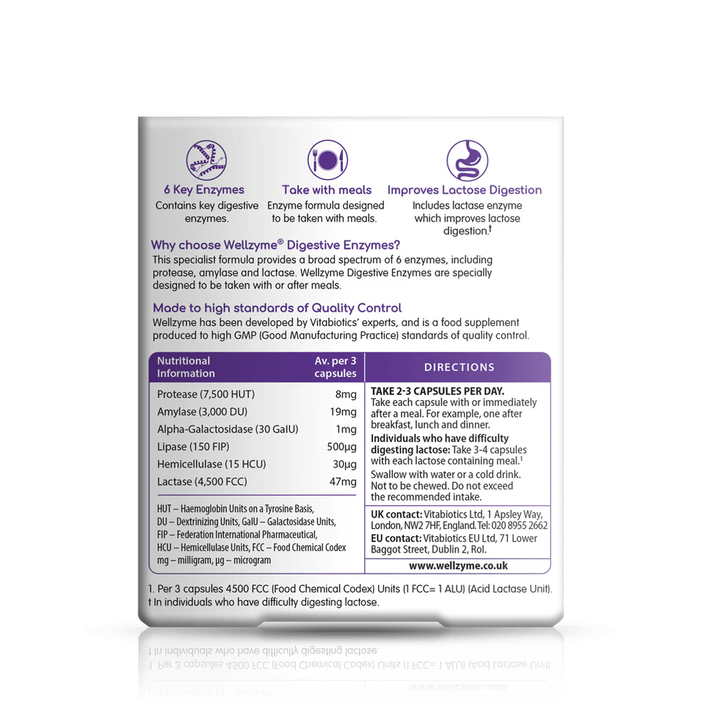 VITABIOTICS WELLZYME DIGESTIVE ENZYMES